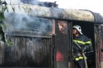 Горя дизелов локомотив в района на село Михайлово