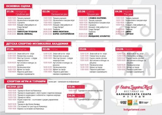 Програма за Фестивала на балканската скара „StaraZagoraMezi“