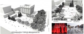 Площад от гранит, фонтани от звук и светлина, сцена и детски площад включва реконструкцията на пешеходната зона в Стара Загора