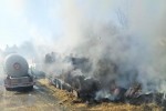 Запален ТИР на АМ „Тракия“ предизвика километрична опашка край Стара Загора