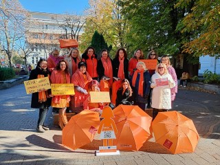 Пингвините пред катедрален храм „Св. Николай“ в Стара Загора се премениха в знак на съпричастност против домашното насилие