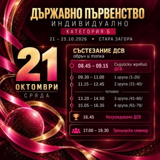 Държавното първенство по художествена гимнастика започва днес в Стара Загора
